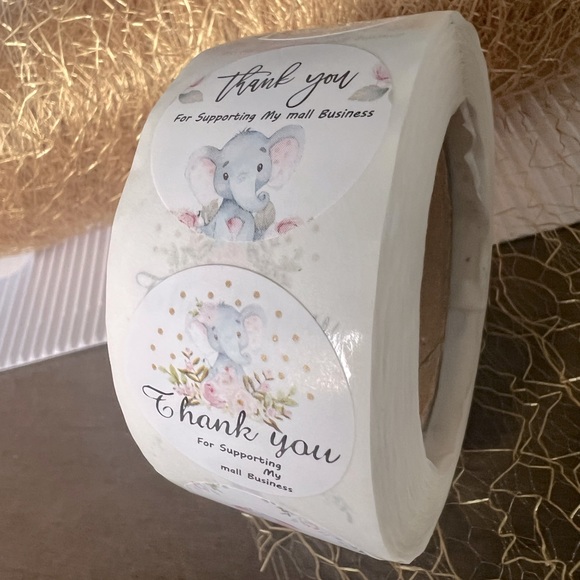 2/25$ 500 pcs 8 Designs Elephant Thank You Stickers 1" inch - Picture 3 of 5